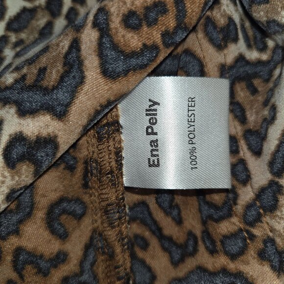 Ena Pelly Womens Cheetah Flare Pants Neutral Size 8 Polyester & Rayon Animal Pri - Picture 6 of 12